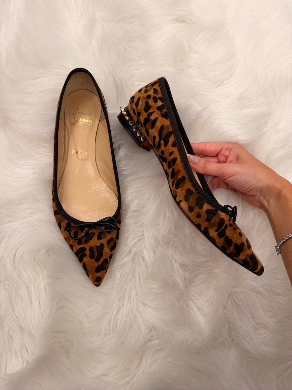 Christian Louboutin leopard flats